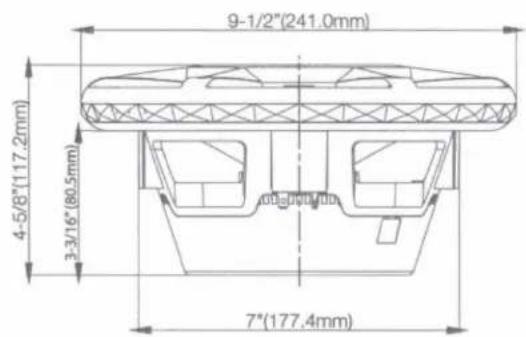 9-1/2"(241.0mm) 4-5/8"(117.2mm) 3-3/16"(80.5mm) 7"(177.4mm)