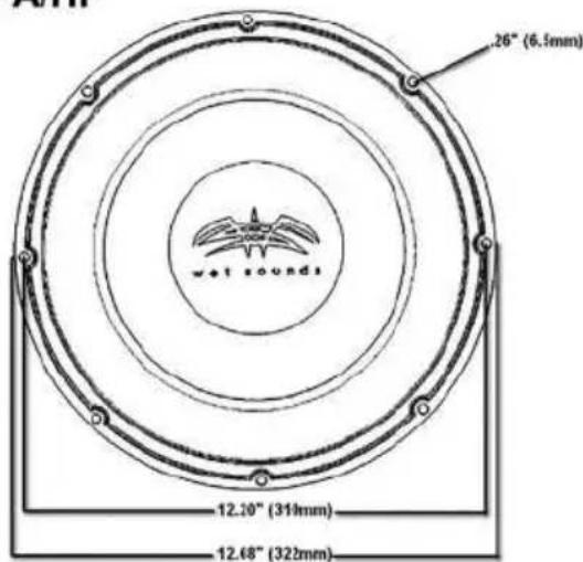 26" (6.5mm) wet sounds 12.20" (319mm) 12.68" (322mm)