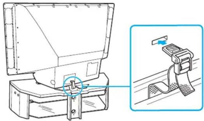 SONY KDF-55XS955 - Using the LCD projection TV stand with support belts - 1