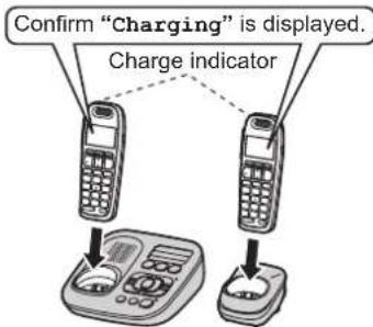 Confirm "Charging" is displayed. Charge indicator