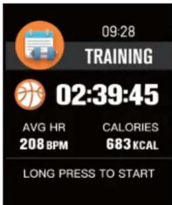 09:28 TRAINING 02:39:45 AVG HR CALORIES 208 BPM 683 KCAL LONG PRESS TO START