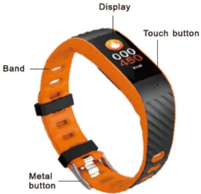 Display 000 450 Touch button Band Metal button