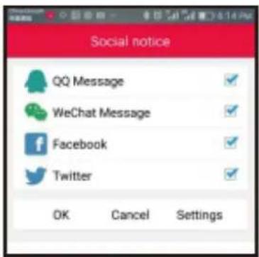 Social notice QQ Message WeChat Message Facebook Twitter OK Cancel Settings