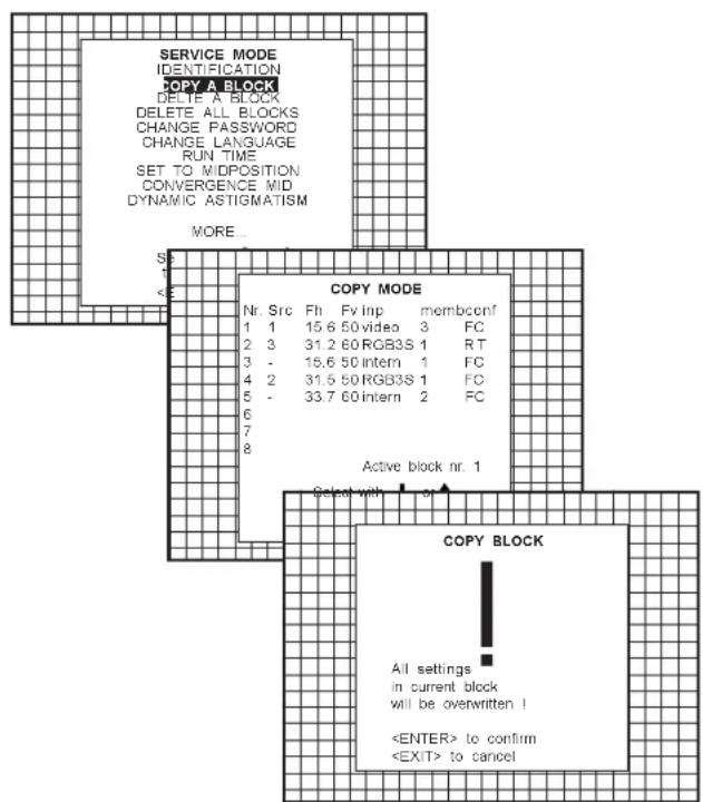 Barco Data 1209s - Copy a block - 2