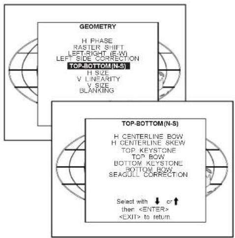 Barco Data 1209s - Top-Bottom (north-south) Adjustments - 1