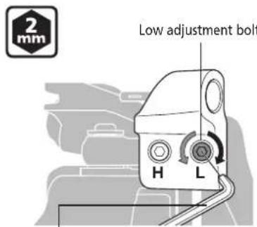 2 mm Low adjustment bolt H L