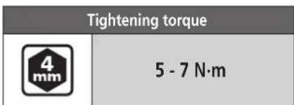 Tightening torque 4 mm 5 - 7 N·m