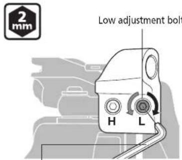 2 mm Low adjustment bolt H L