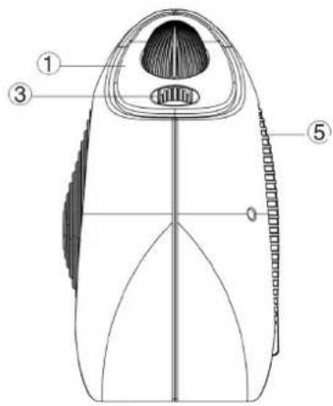 Technical diagram of a mechanical component with numbered parts labeled 1, 3, and 5