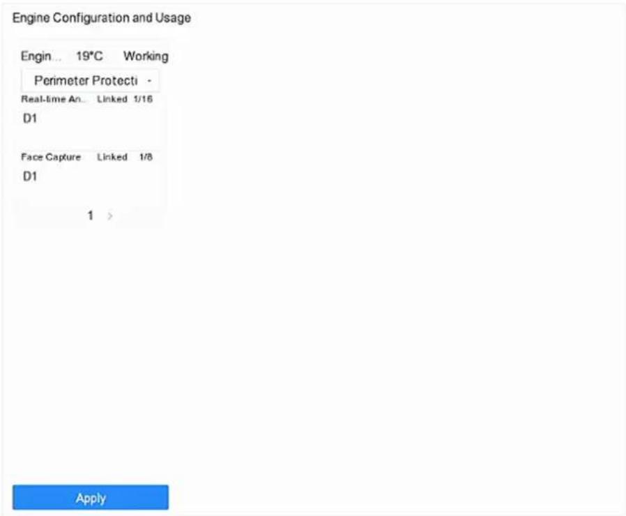 Engine Configuration and Usage Engin... 19°C Working Perimeter Protecti - Real-time An... Linked 1/16 D1 Face Capture Linked 1/8 D1 1 > Apply