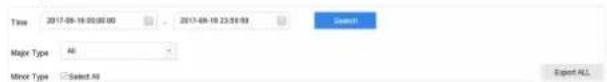 Time 2017-09-18 00:00:00 Major Type All Minor Type Select All 2017-09-18 23:58:58 Select Export ALL