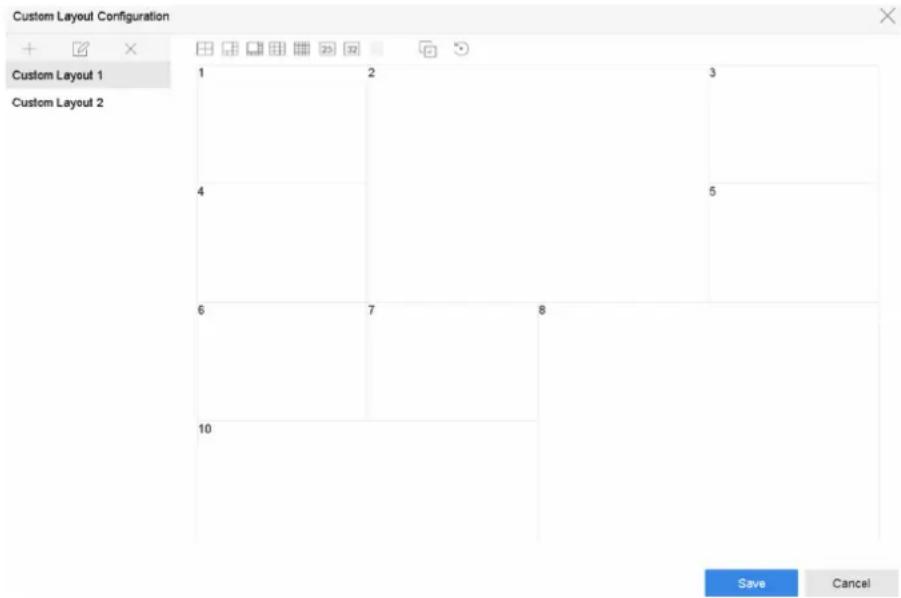 Custom Layout Configuration + × Custom Layout 1 Custom Layout 2 1 2 3 4 5 6 7 8 10 Save Cancel
