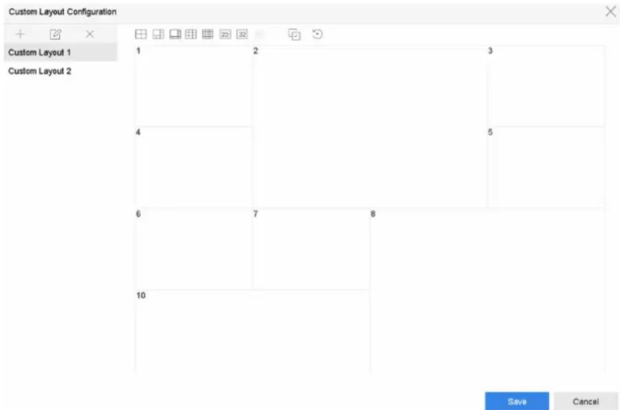 Custom Layout Configuration + × Custom Layout 1 Custom Layout 2 1 2 3 4 5 6 7 8 10 Save Cancel