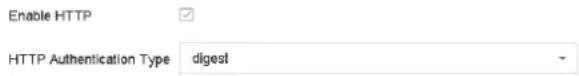 Enable HTTP HTTP Authentication Type digest