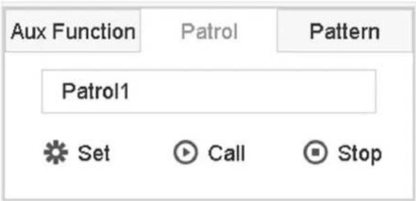 Aux Function Patrol Pattern Patrol1 Set Call Stop