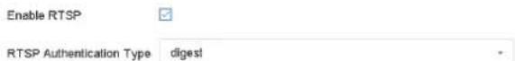 Enable RTSP RTSP Authentication Type digest!