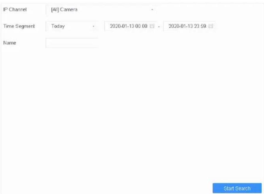 IP Channel [All] Camera Time Segment Today 2020-01-13 00 00 - 2020-01-13 23:59 Name Start Search