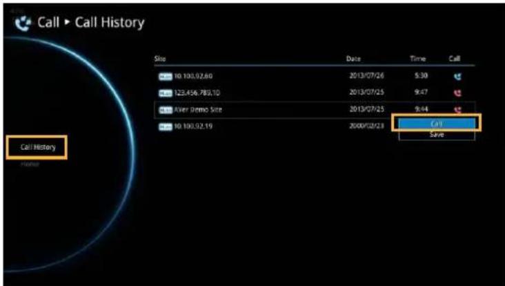 Call ▶ Call History Stop Data 时间 Call 10:100.92.60 2013/07/26 5:30 123.456.789.10 2013/07/25 9:47 Ever Demo Site 2013/07/25 9:44 10:100.92.19 2000/02/23 Cat Save Call History