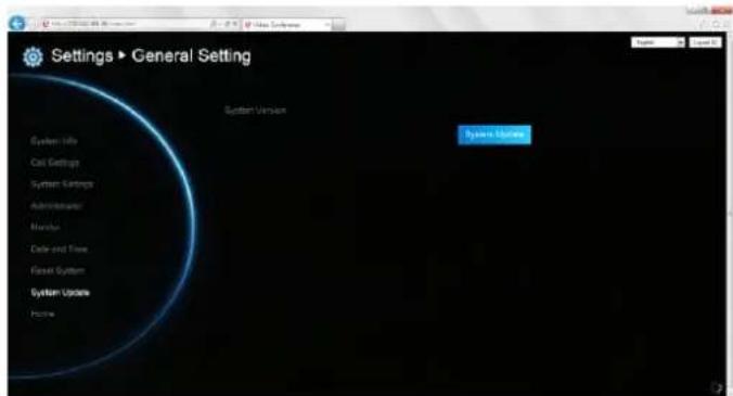Settings ▶ General Setting System Version Hyper-User System Info Case Settings System Settings Administrator Manager Date and Time Faser System System Update Update
