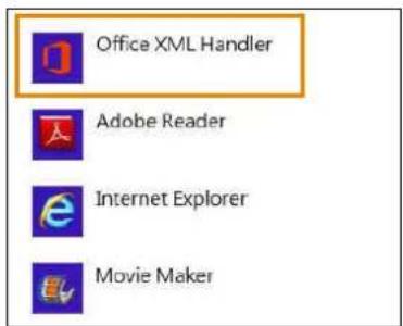 Office XML Handler Adobe Reader Internet Explorer Movie Maker
