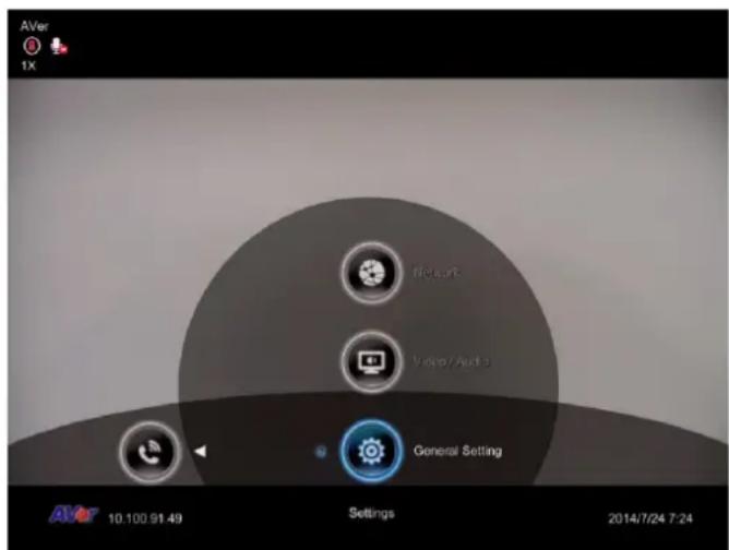 AVer 1X Network Video/Audio General Setting AVT 10:100.91:49 Settings 2014/7/24 7:24