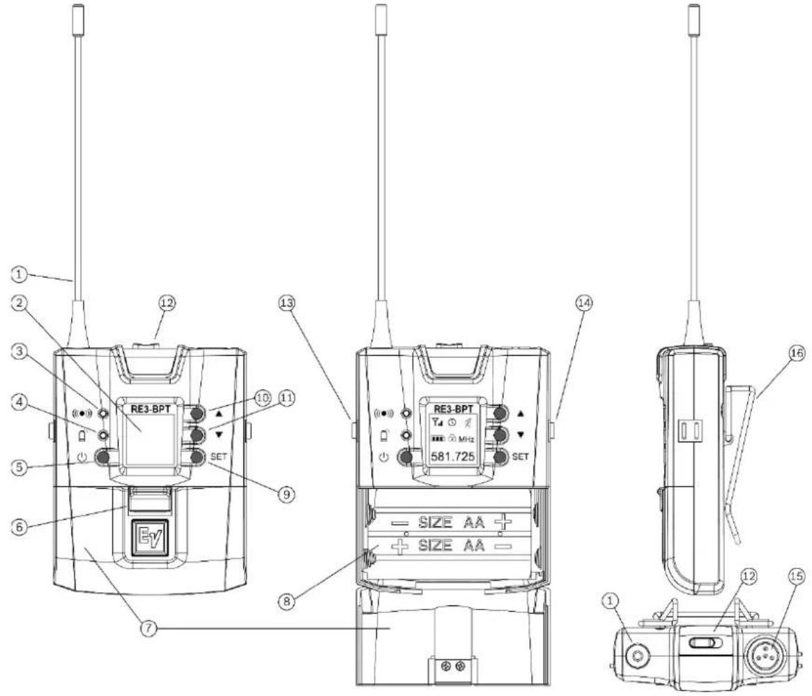 Technical diagram of a radio station module with labeled components and wiring connections