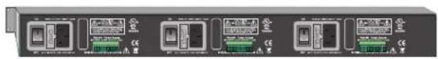 Front panel of a network device showing multiple ports with labeled ports and status indicators