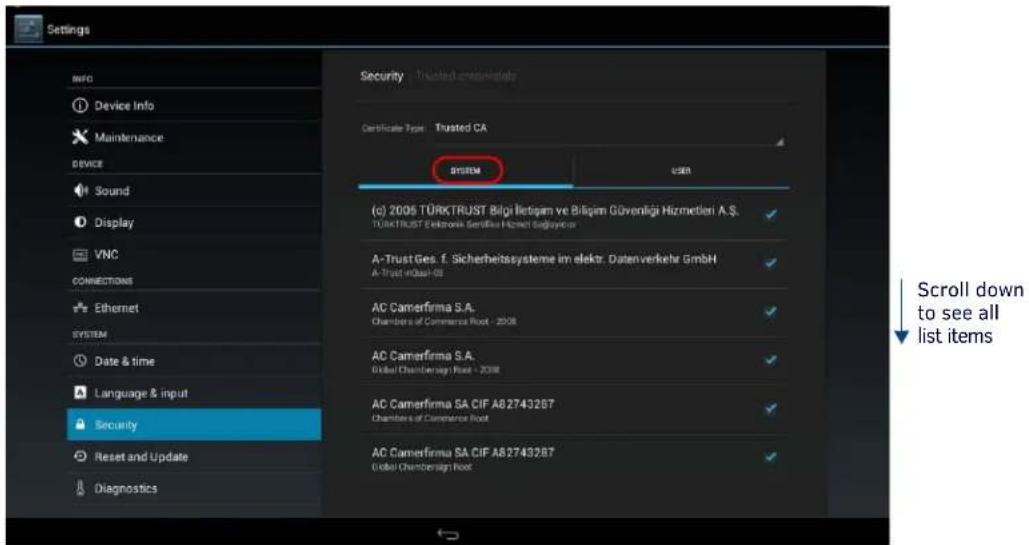 AKG ACB-2110 - Viewing Trusted CA Certificates (System/User) - 1
