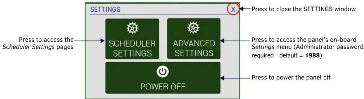 AKG ACB-2110 - Accessing the SETTINGS Window - 2