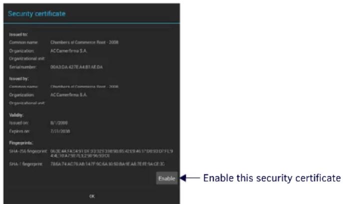 AKG ACB-2110 - Disabling and Enabling Trusted CA Certificates - 5
