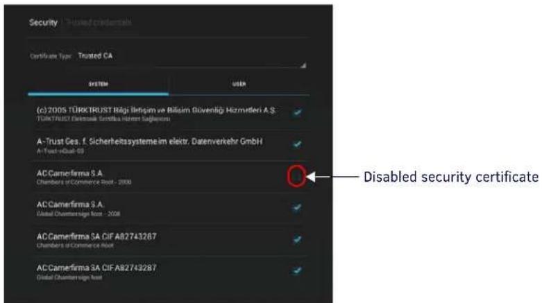 AKG ACB-2110 - Disabling and Enabling Trusted CA Certificates - 4