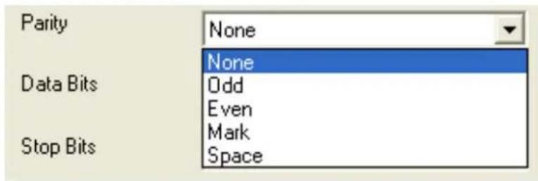 Parity None Data Bits None Odd Even Mark Space Stop Bits