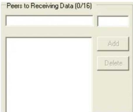 Peers to Receiving Data (0/16) Add Delete