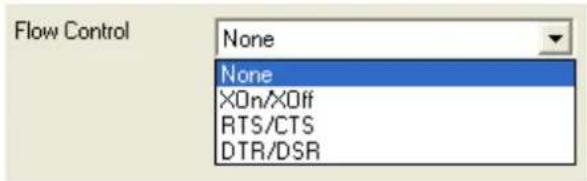 Flow Control None None XOn/XOff RTS/CTS DTR/DSR