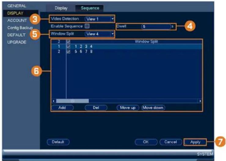 Lorex NK263-88ABE - To configure Sequence mode: - 2