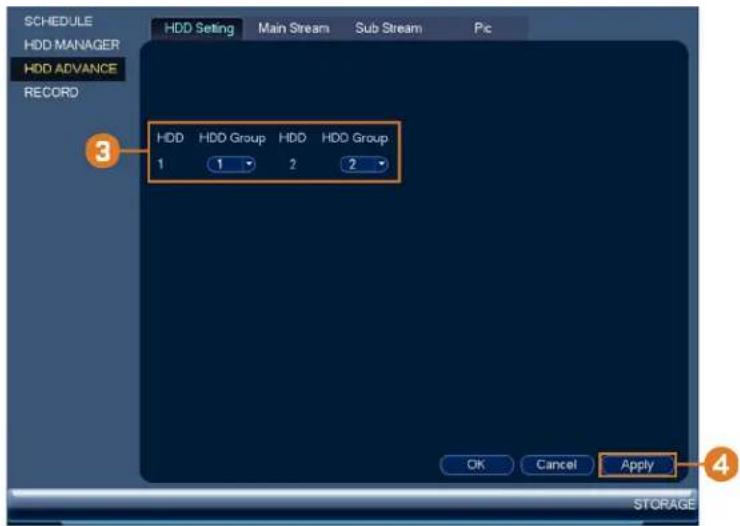 Lorex NK263-88ABE - To configure hard drive groups: - 2