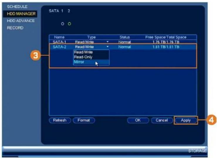 Lorex NK263-88ABE - To set up hard drive mirroring: - 2