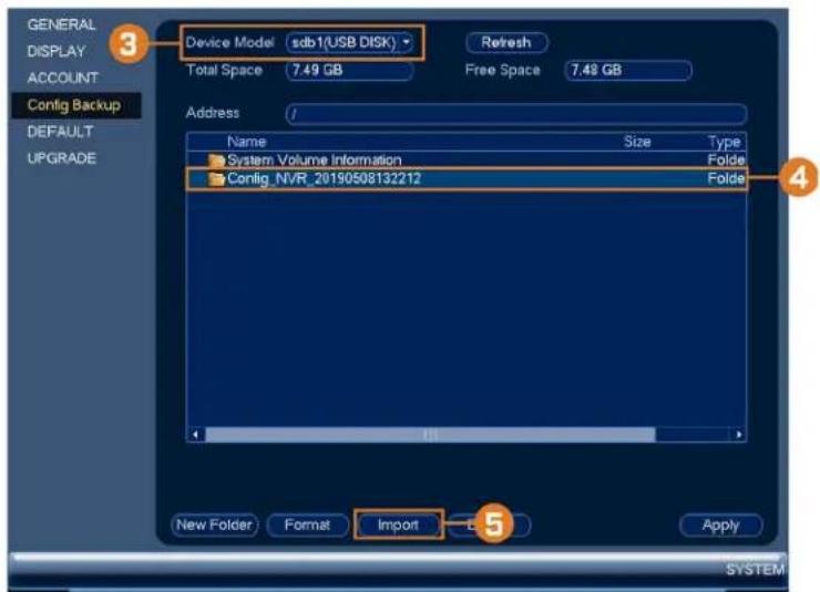 Lorex NK263-88ABE - To restore a saved system configuration: - 1