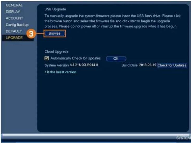 Lorex NK182-85CB - To upgrade firmware manually: - 1