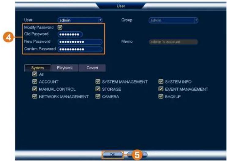 Lorex NK182-85CB - To change an account password: - 1