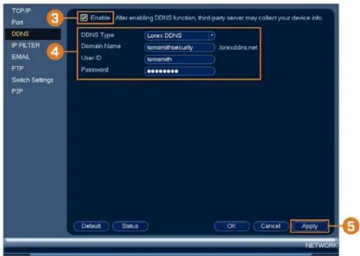 Lorex NK182-85CB - STEP 5: Enable DDNS on the Recorder - 1