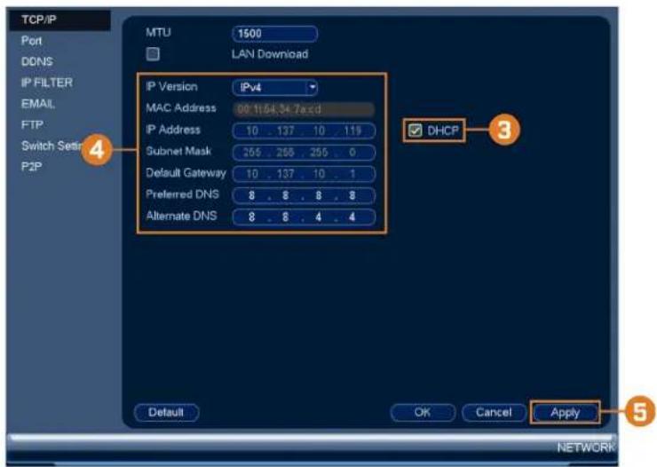 Lorex NK182-85CB - To configure IP address settings: - 2