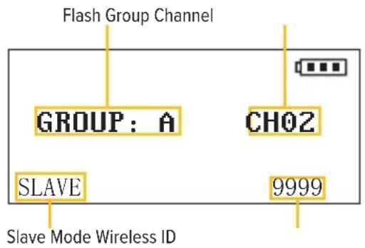 Flash Group Channel GROUP: A CH02 SLAVE 9999 Slave Mode Wireless ID