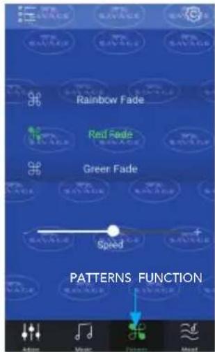 Rainbow Fade Red Fade Green Fade Speed PATTERNS FUNCTION