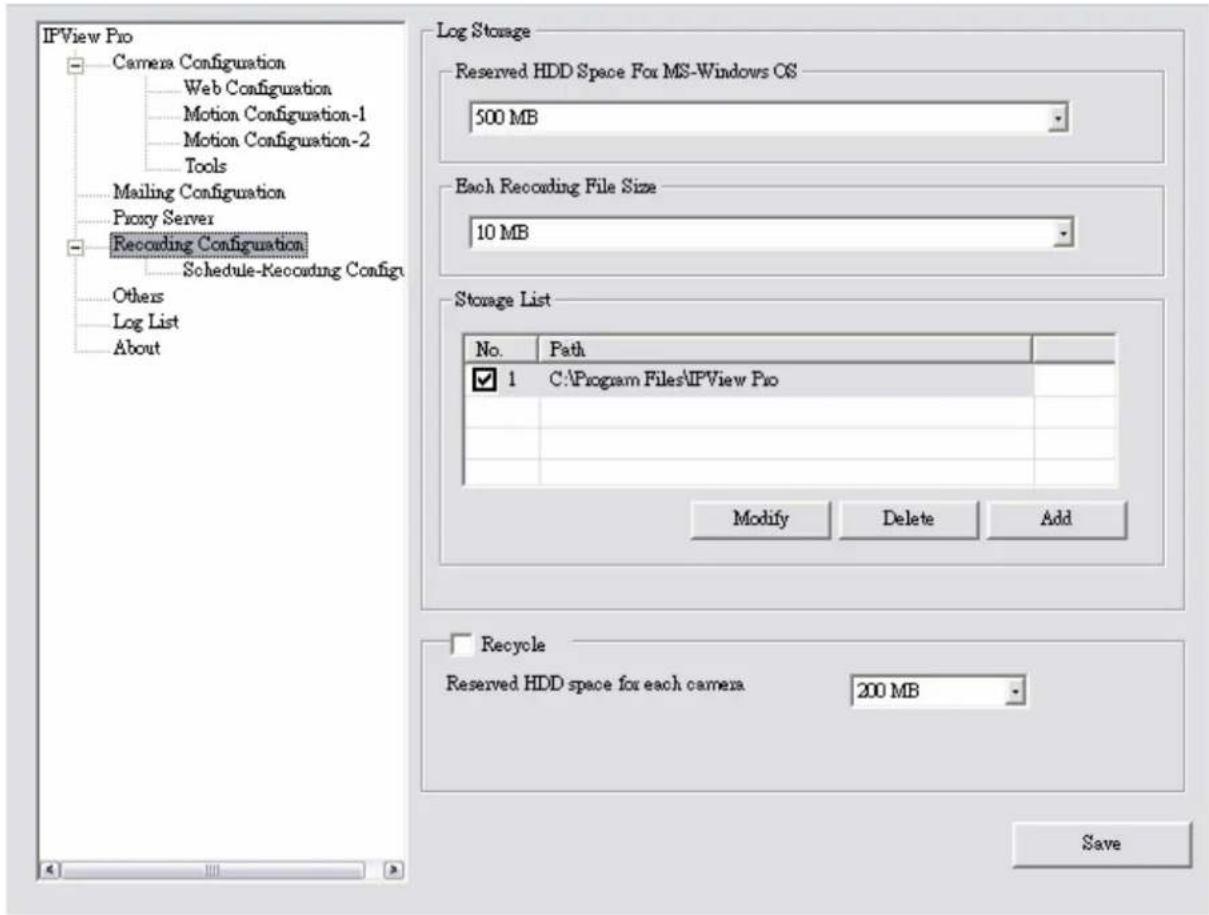 Hamlet HNIPC30 - Recording Configuration - 1