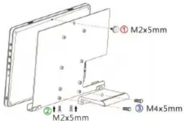 ① M2x5mm ② M2x5mm ③ M4x5mm