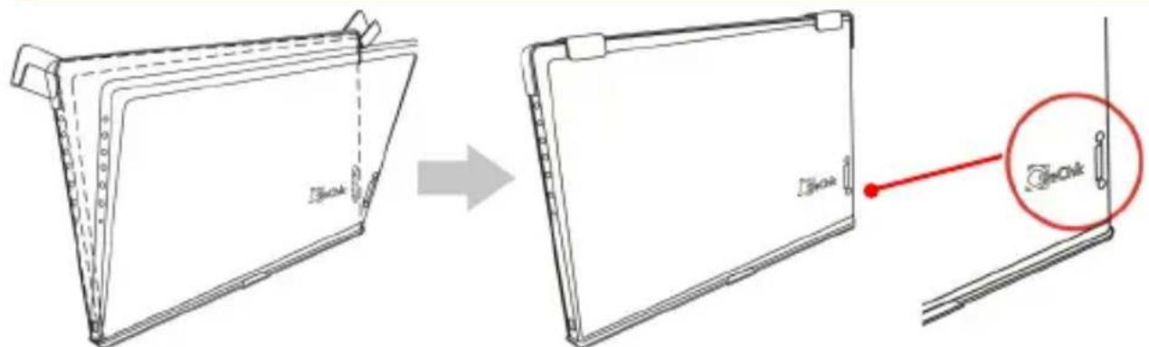 Diagram illustrating the process of inserting a blank document into a device, with a magnified inset showing the same document.