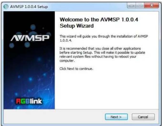 AVMSP 1.0.0.4 Setup Welcome to the AVMSP 1.0.0.4 Setup Wizard This wizard will guide you through the installation of AVMSP 1.0.0.4. It is recommended that you close all other applications before starting Setup. This will make it possible to update relevant system files without having to reboot your computer. Click Next to continue. Next > Cancel
