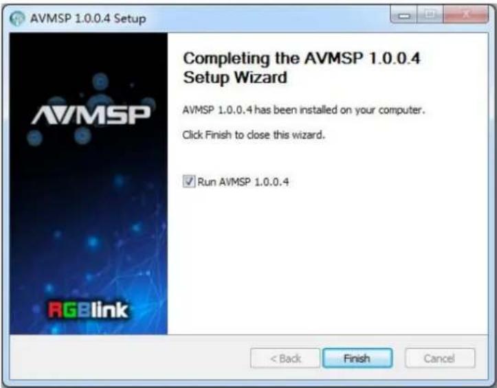 AVMSP 1.0.0.4 Setup Completing the AVMSP 1.0.0.4 Setup Wizard AVMSP 1.0.0.4 has been installed on your computer. Click Finish to close this wizard. ✓ Run AVMSP 1.0.0.4 < Back Finish Cancel