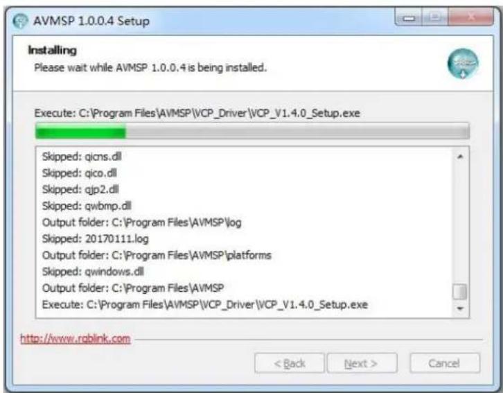 AVMSP 1.0.0.4 Setup Installing Please wait while AVMSP 1.0.0.4 is being installed. Execute: C:\Program Files\AVMSP\VCP_Driver\VCP_V1.4.0_Setup.exe Skipped: qics.dll Skipped: qico.dll Skipped: qjp2.dll Skipped: qwbmp.dll Output folder: C:\Program Files\AVMSP\Log Skipped: 20170111.log Output folder: C:\Program Files\AVMSP\platforms Skipped: qwindows.dll Output folder: C:\Program Files\AVMSP Execute: C:\Program Files\AVMSP\VCP_Driver\VCP_V1.4.0_Setup.exe http://www.roblink.com < Back Next > Cancel